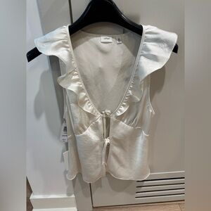 Wilfred Tonka Cream Ruffle V-Neck Blouse